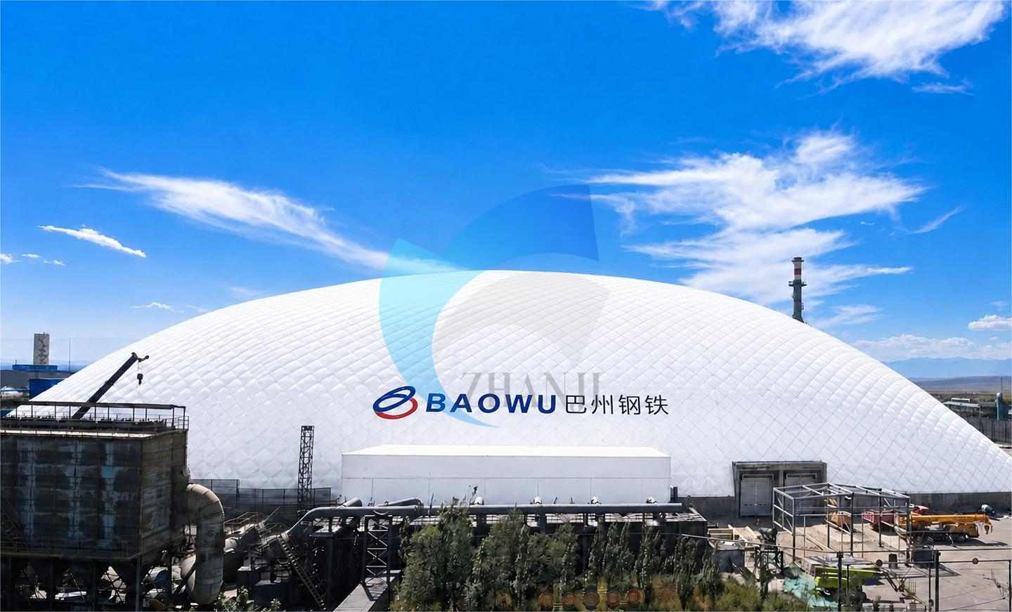 巴州钢铁炼铁高炉料场气膜大棚